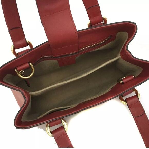 GUCCI Sylvie Sherry Line Leather 2way Hand Bag  Red - Picture 8 of 8